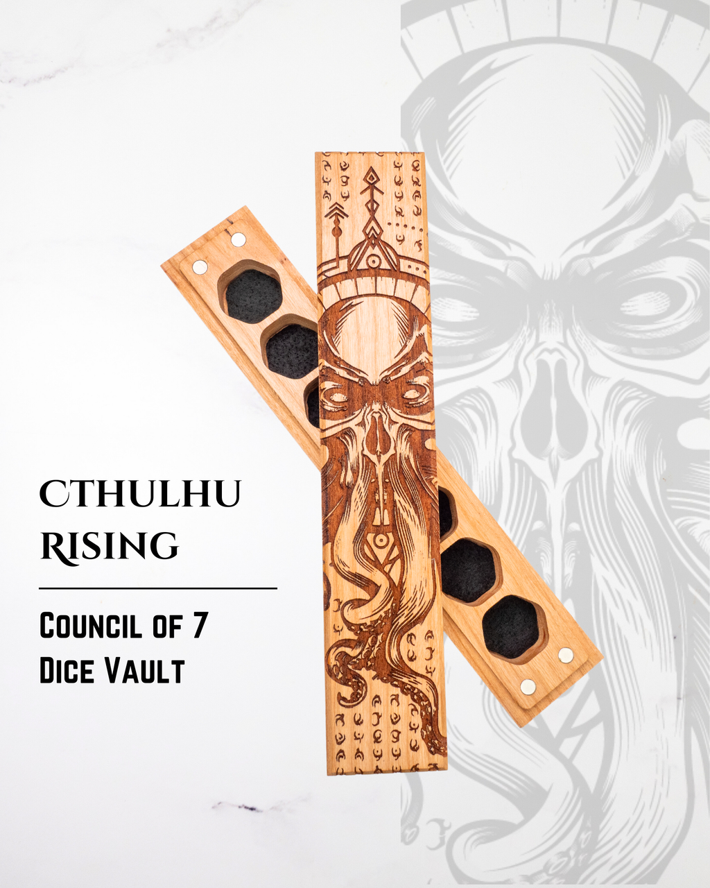 Cthulhu Rising | Engraved Council of 7 Dice Vault