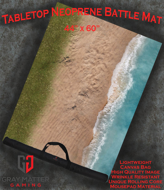 Coastal Shore - Neoprene Battle Mat - Warhammer, AoS, 40K, Team Yankee, MCP, Shatterpoint, Legion, More - 44x60