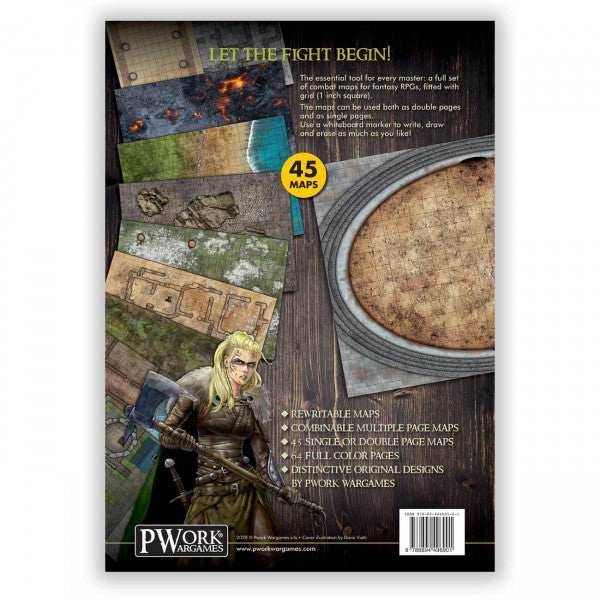 Combat Book 1: Fantasy Rewritable Combat Maps for Tabletop RPGs - 