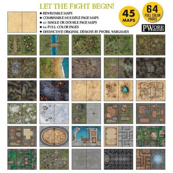 Combat Book 1: Fantasy Rewritable Combat Maps for Tabletop RPGs - 