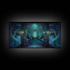 Fantasy wall art, canvas print, magical forest, fantasy landscape art, ready to hang wall art - 10x20 Inches / Gallery Wrap Canvas - Ready To Hang
