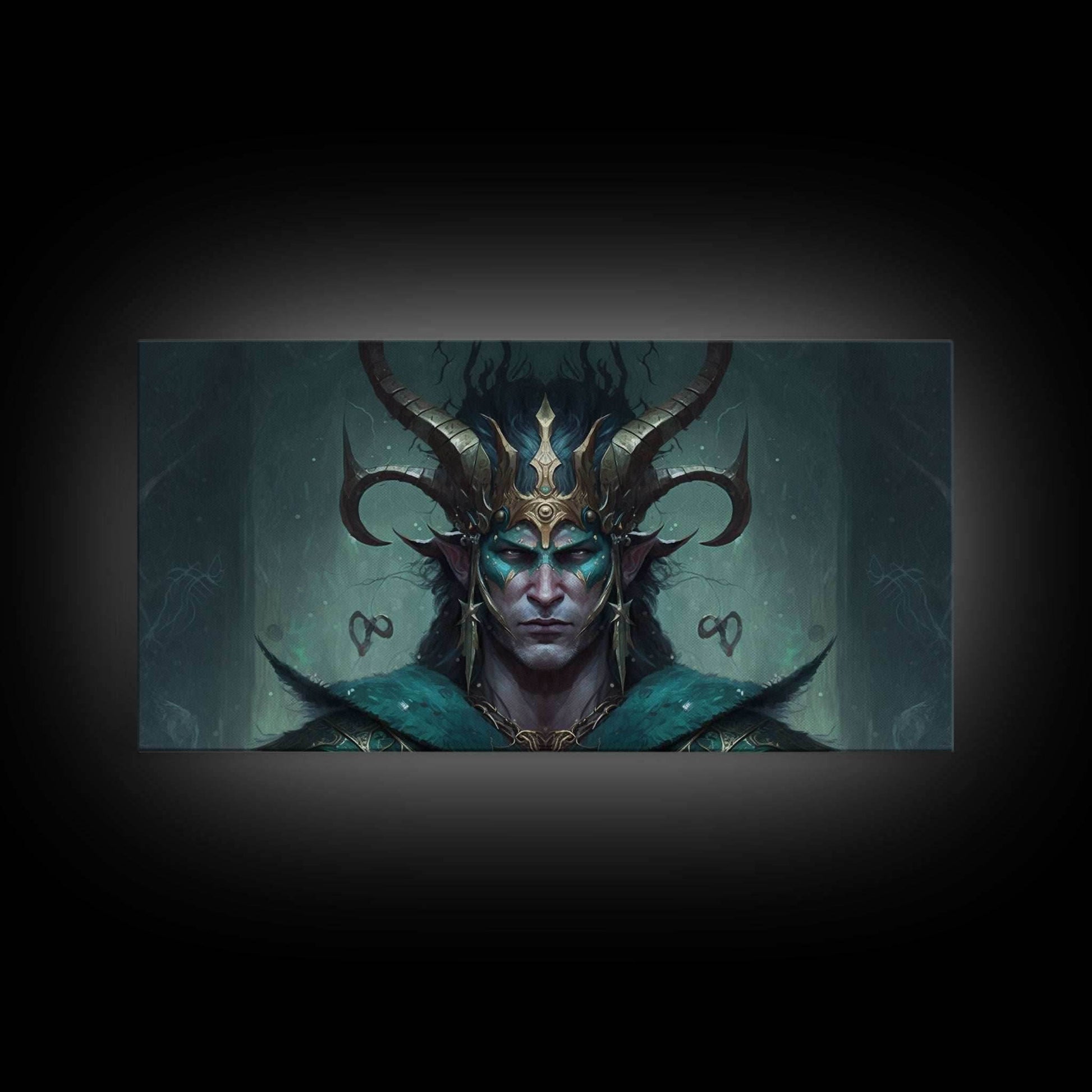 Aesthetic Loki the Trickster God, Norse Mythology, Framed Canvas Print, Extra Large Art, Fantasy Decor, Pastel Aesthetic Art - 10x20 Inches / Gallery Wrap Canvas - Ready To Hang