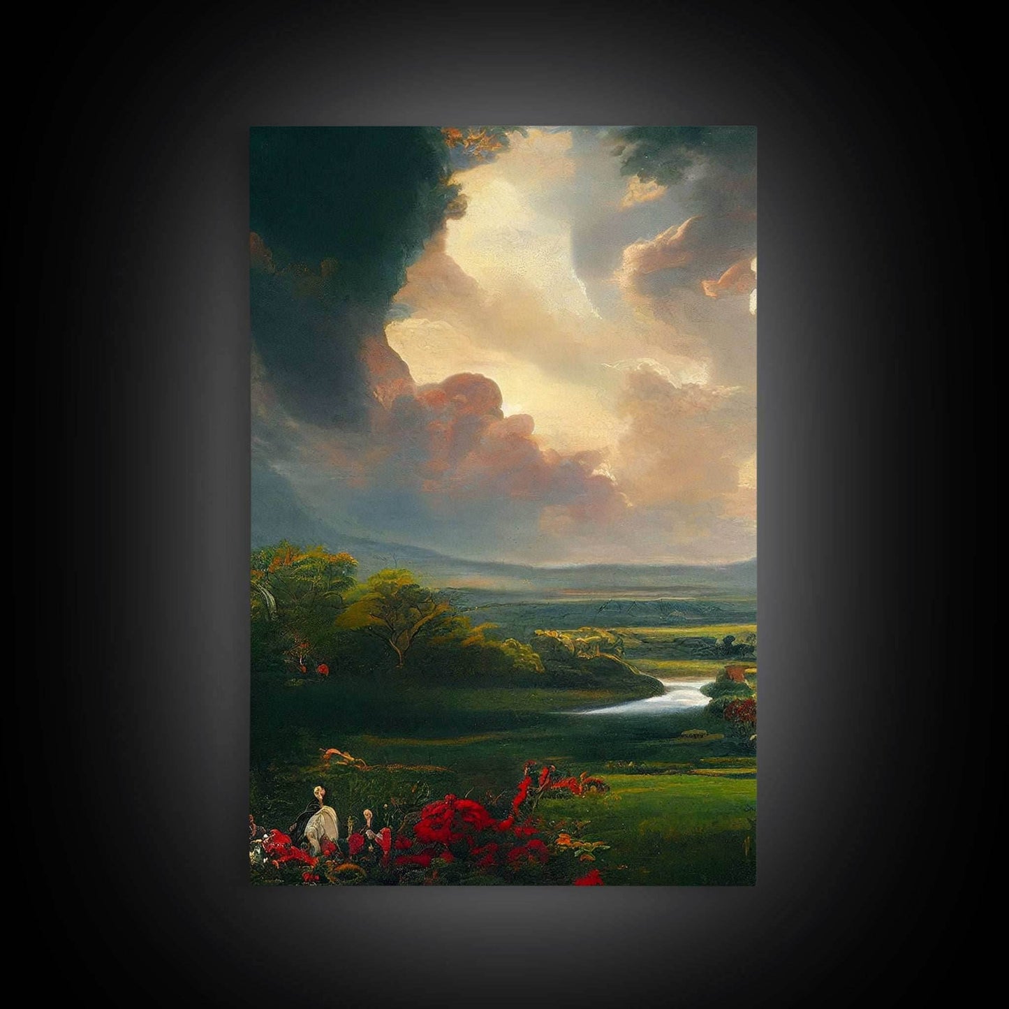 The Dark Tower, 3 Piece Panoramic Art, High Fantasy Concept Art, 3 Piece Wall Art, Ready To Hang Canvas Print - 8x12 In. - 3 Pieces / Stretched Canvas