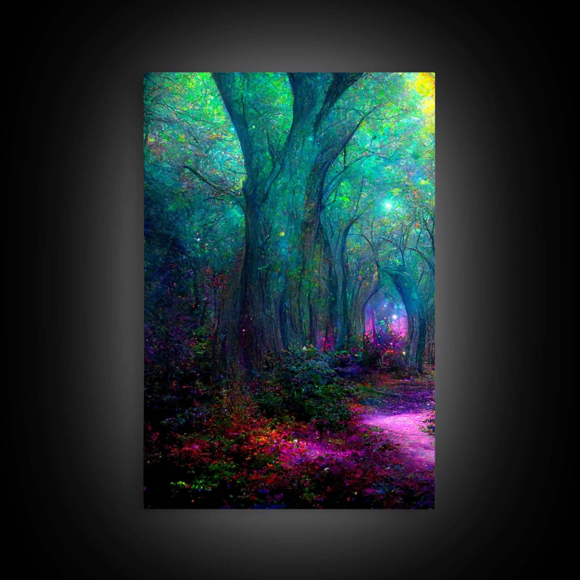 Fantasy wall art, canvas print, magical forest, fantasy landscape art, 3 Piece Wall Art, Ready To Hang Canvas Print - 8x12 In. - 3 Pieces / Stretched Canvas