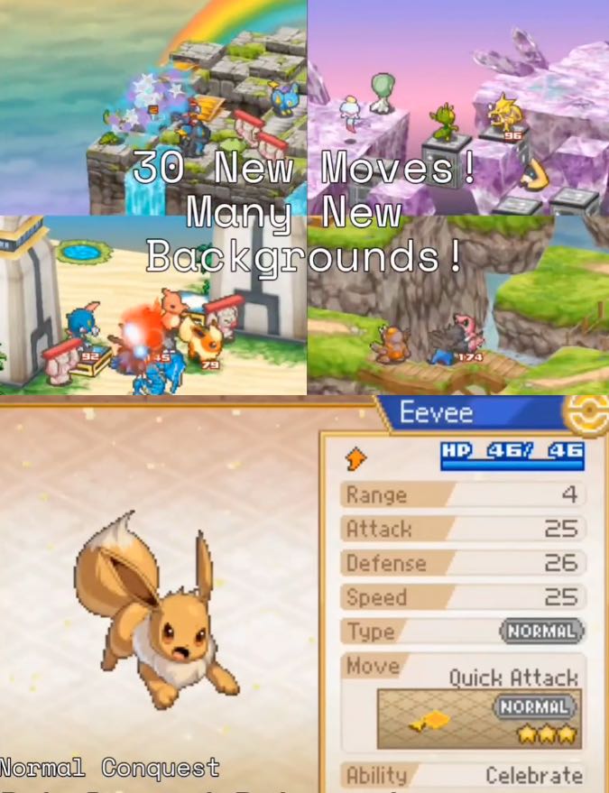 Pokemon Conquest Twin Dragons Nintendo DS Custom ROM Hack Video Game