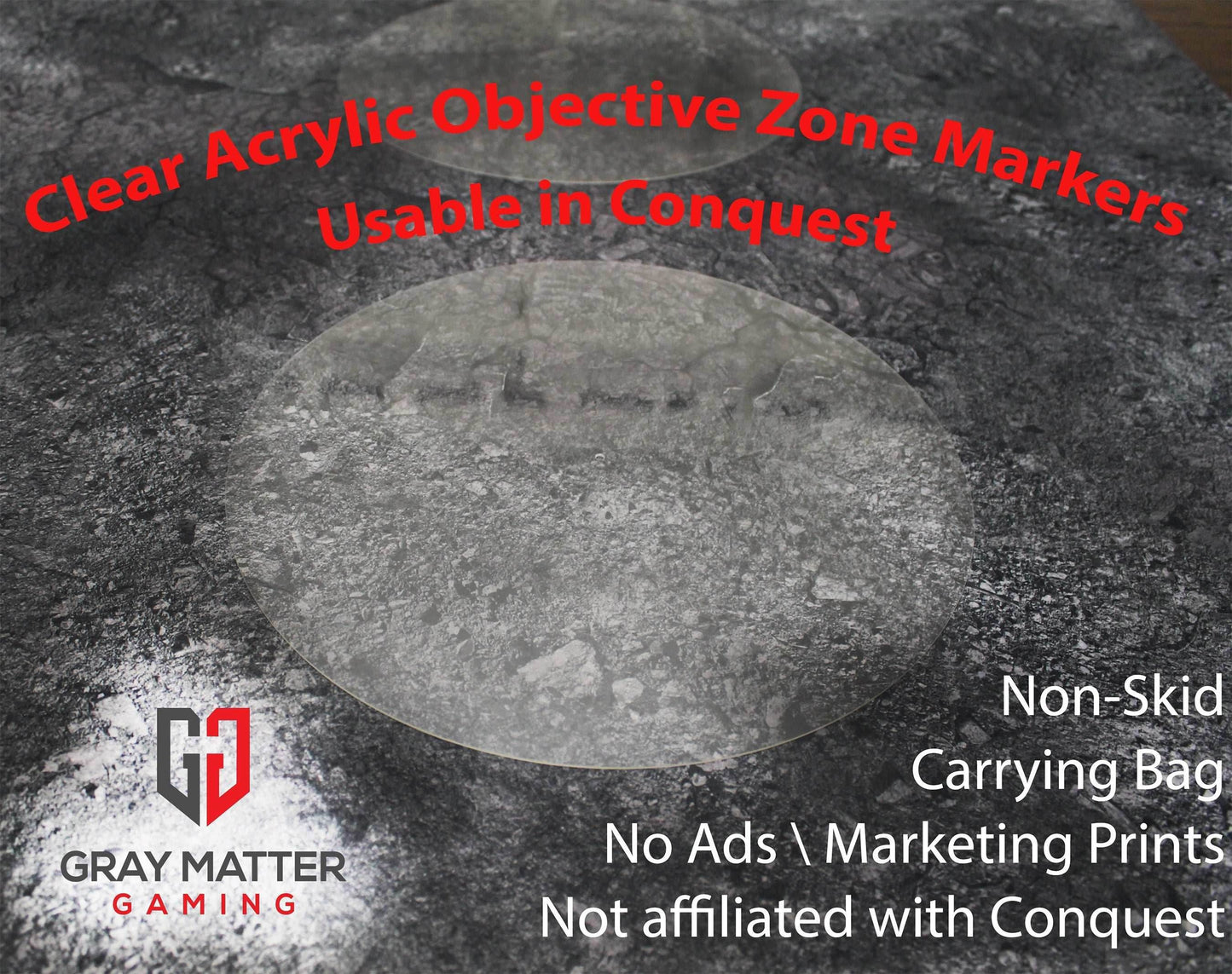 Acrylic Objective Zone Markers - For Use in Conquest (Not Official) - No Color / Tournament Package