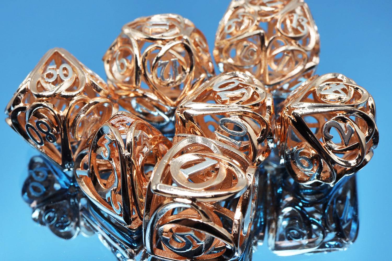 Hollow Hearts: Copper - Metal RPG Dice Set - 