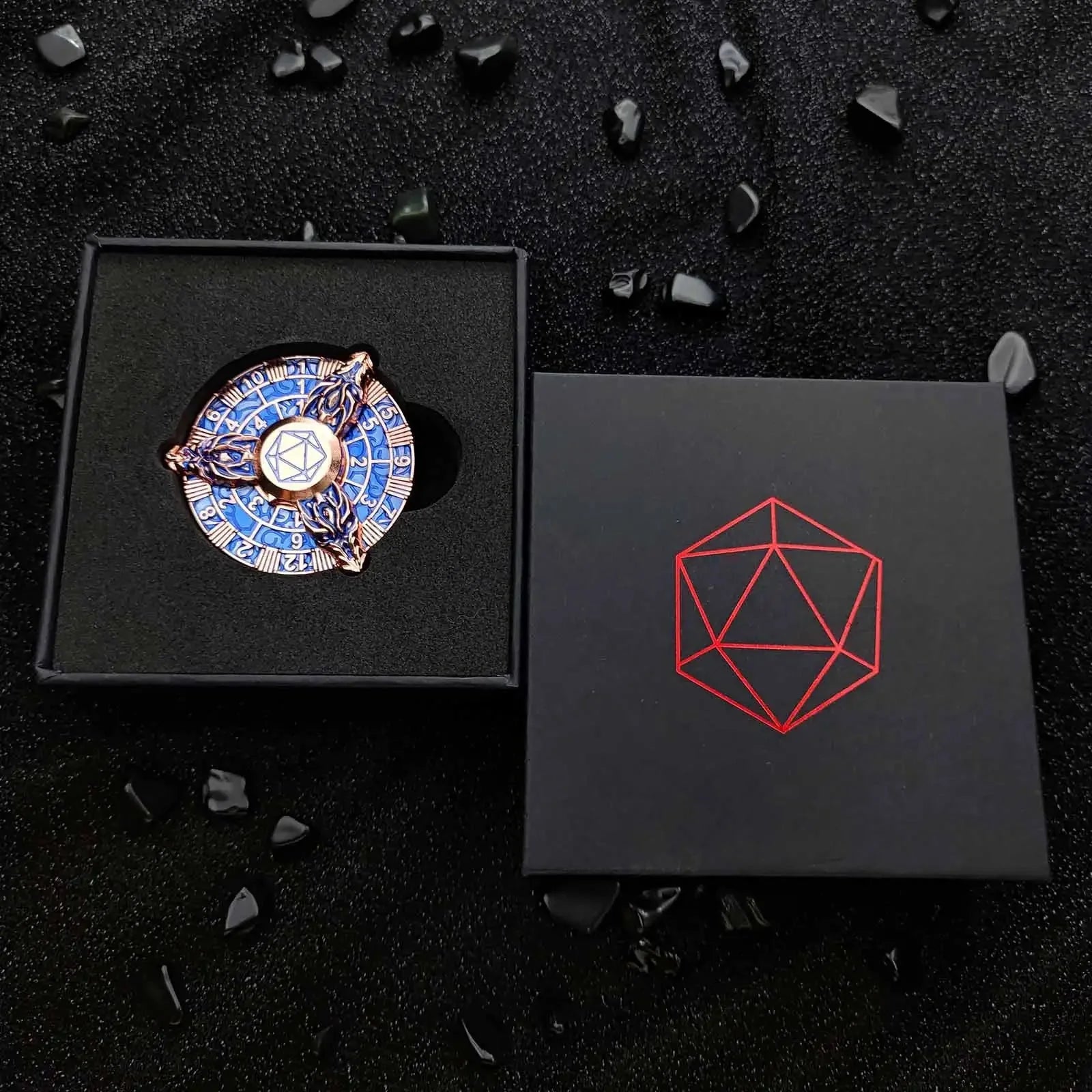 Unique Fidget Spinner Dice: Three Metal Dragon Head Cool DND Spin Roulette Dice
