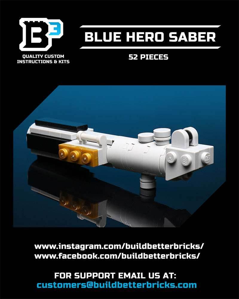 Luke's Blue Lightsaber Building Kit made using LEGO parts - B3 Customs - 