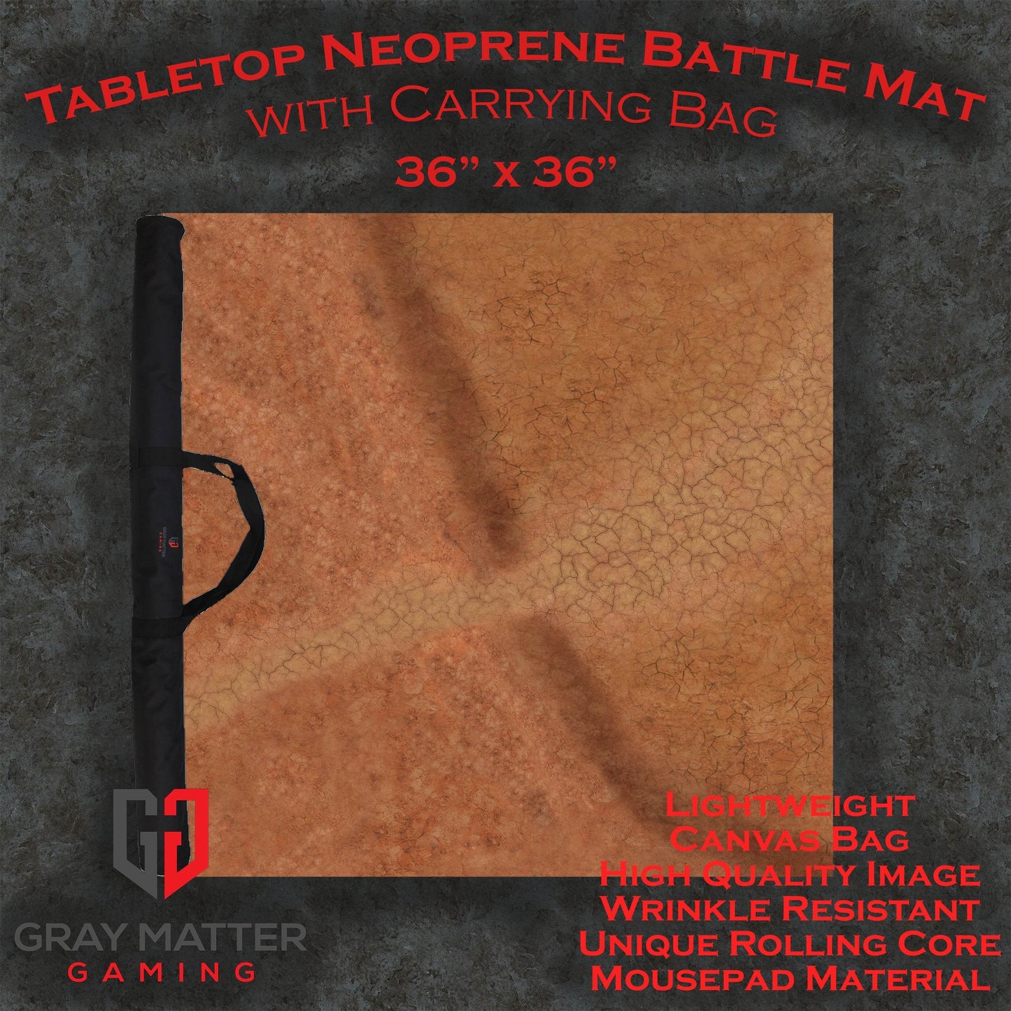 Cracked Earth - Neoprene Battle Mat - Warhammer, AoS, 40K, Kill Team, MCP, Shatterpoint, Legion, More - 36x36
