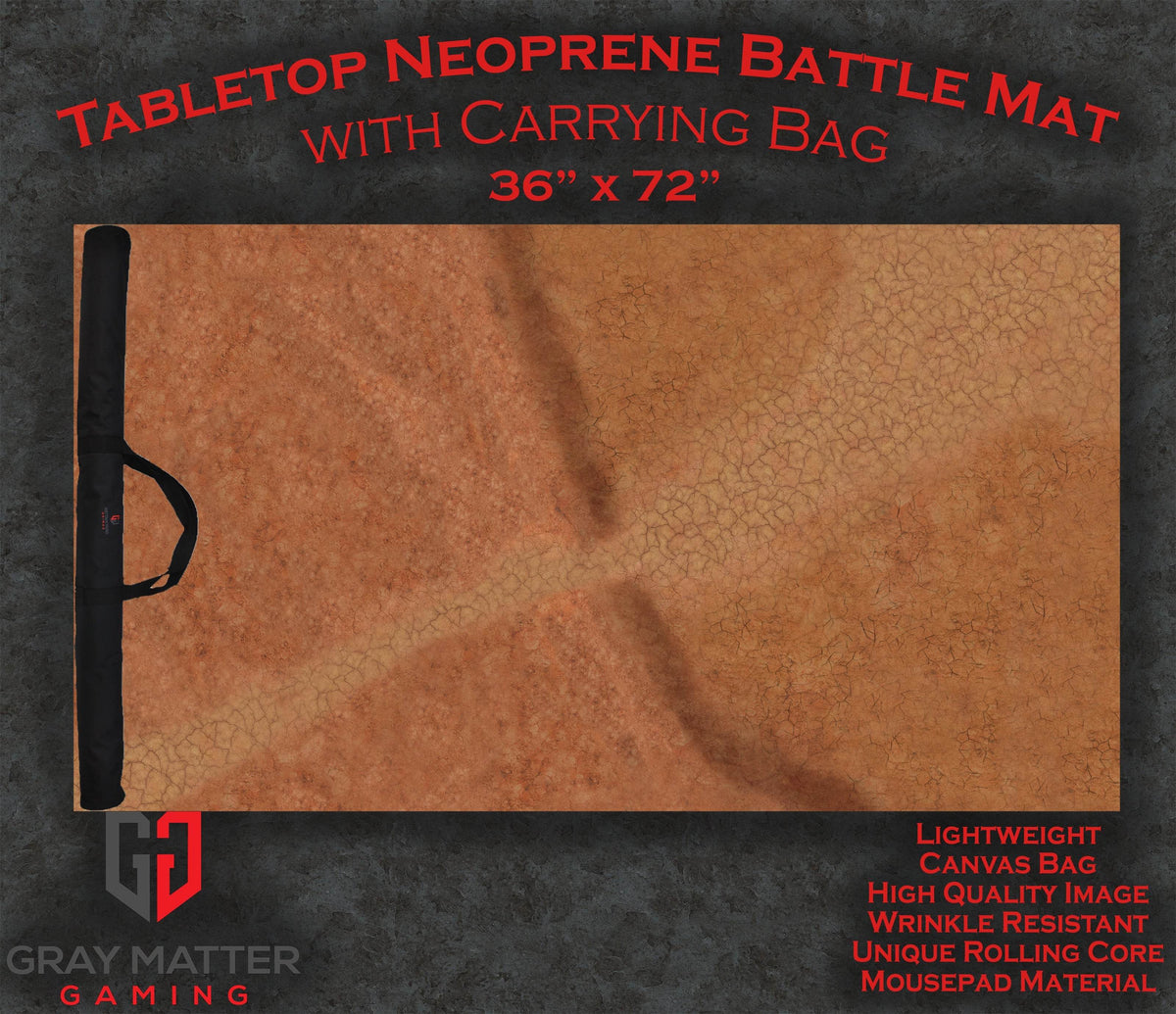 Cracked Earth - Neoprene Battle Mat - Warhammer, AoS, 40K, Kill Team, MCP, Shatterpoint, Legion, More - 36x72