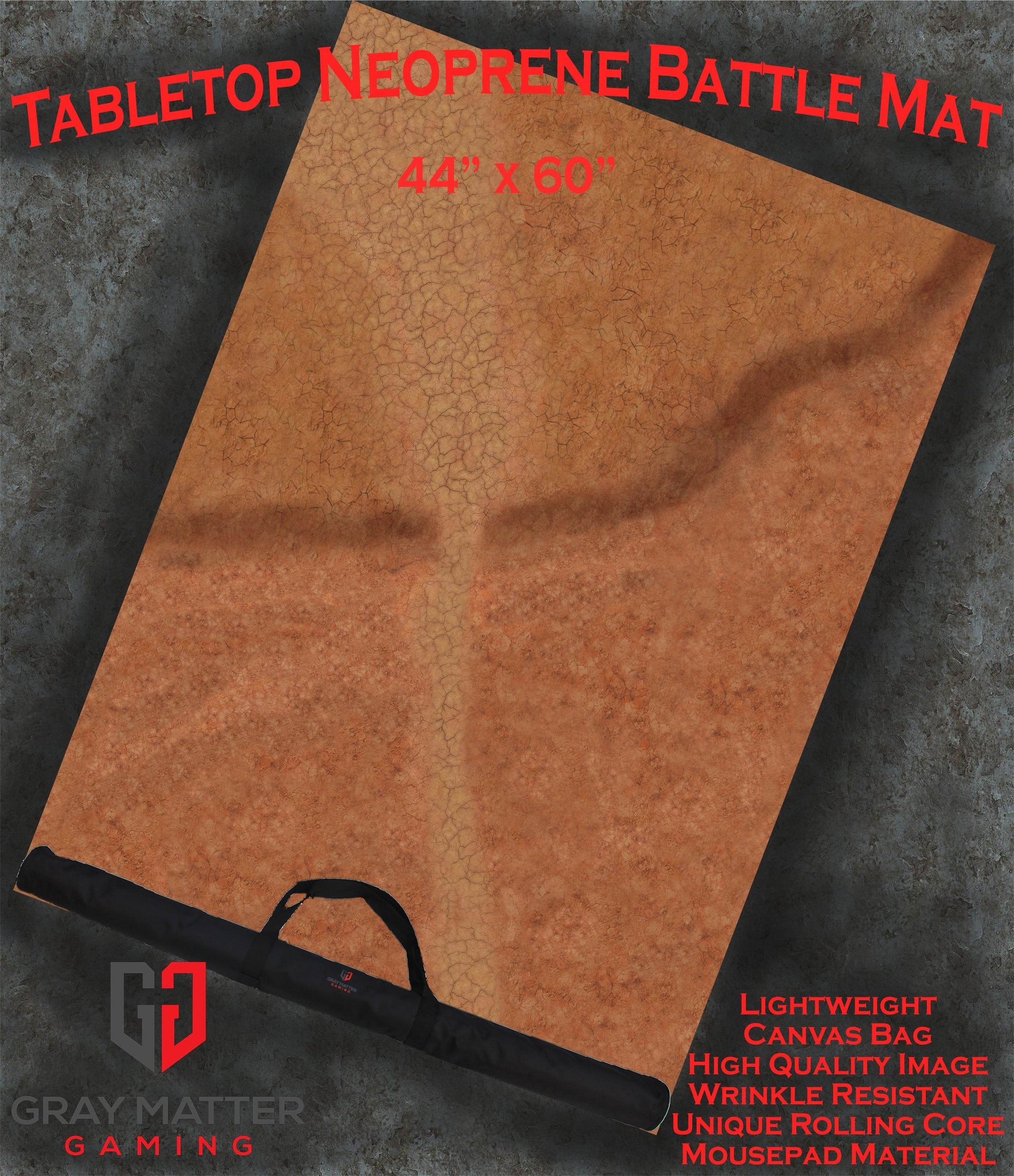 Cracked Earth - Neoprene Battle Mat - Warhammer, AoS, 40K, Kill Team, MCP, Shatterpoint, Legion, More - 44x60