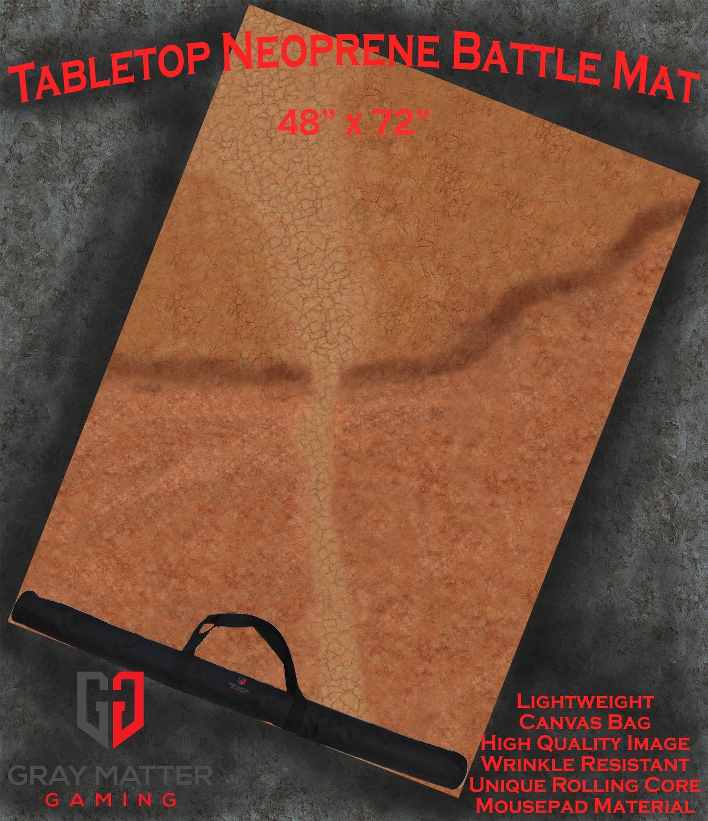 Cracked Earth - Neoprene Battle Mat - Warhammer, AoS, 40K, Kill Team, MCP, Shatterpoint, Legion, More - 48x72