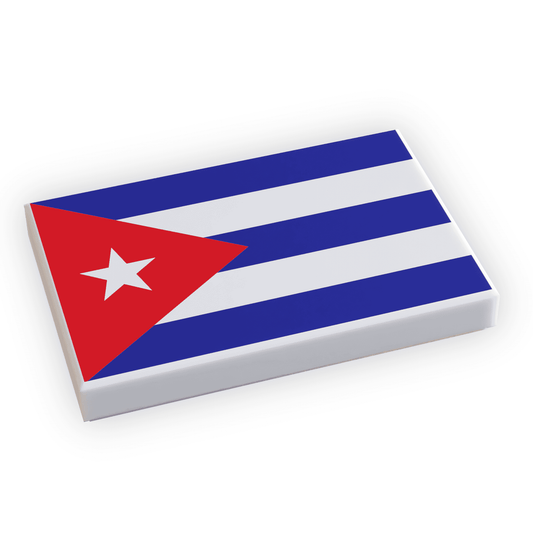 Cuba Flag (2x3 Tile) made using LEGO part - 