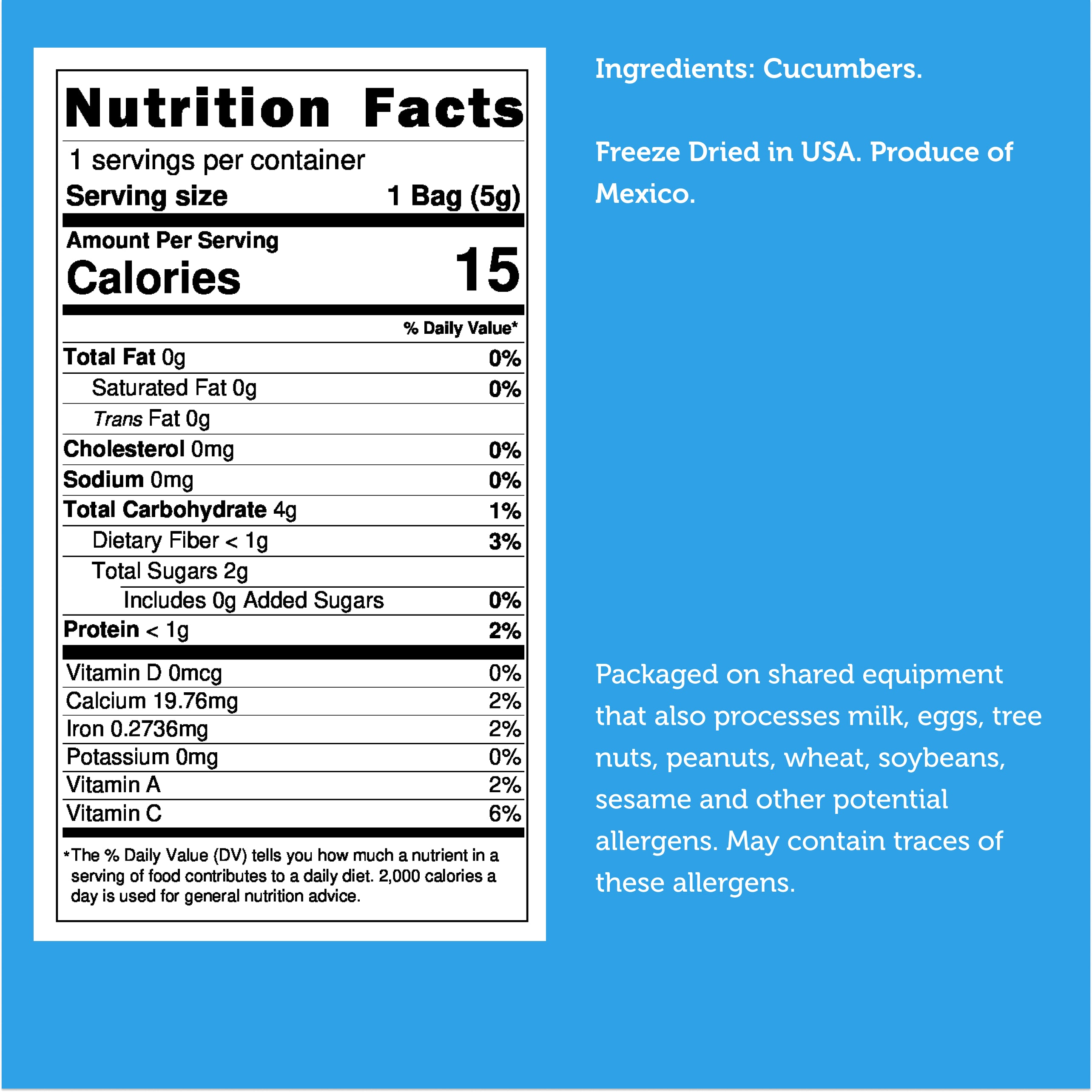 Freeze Dried Cucumber Chips