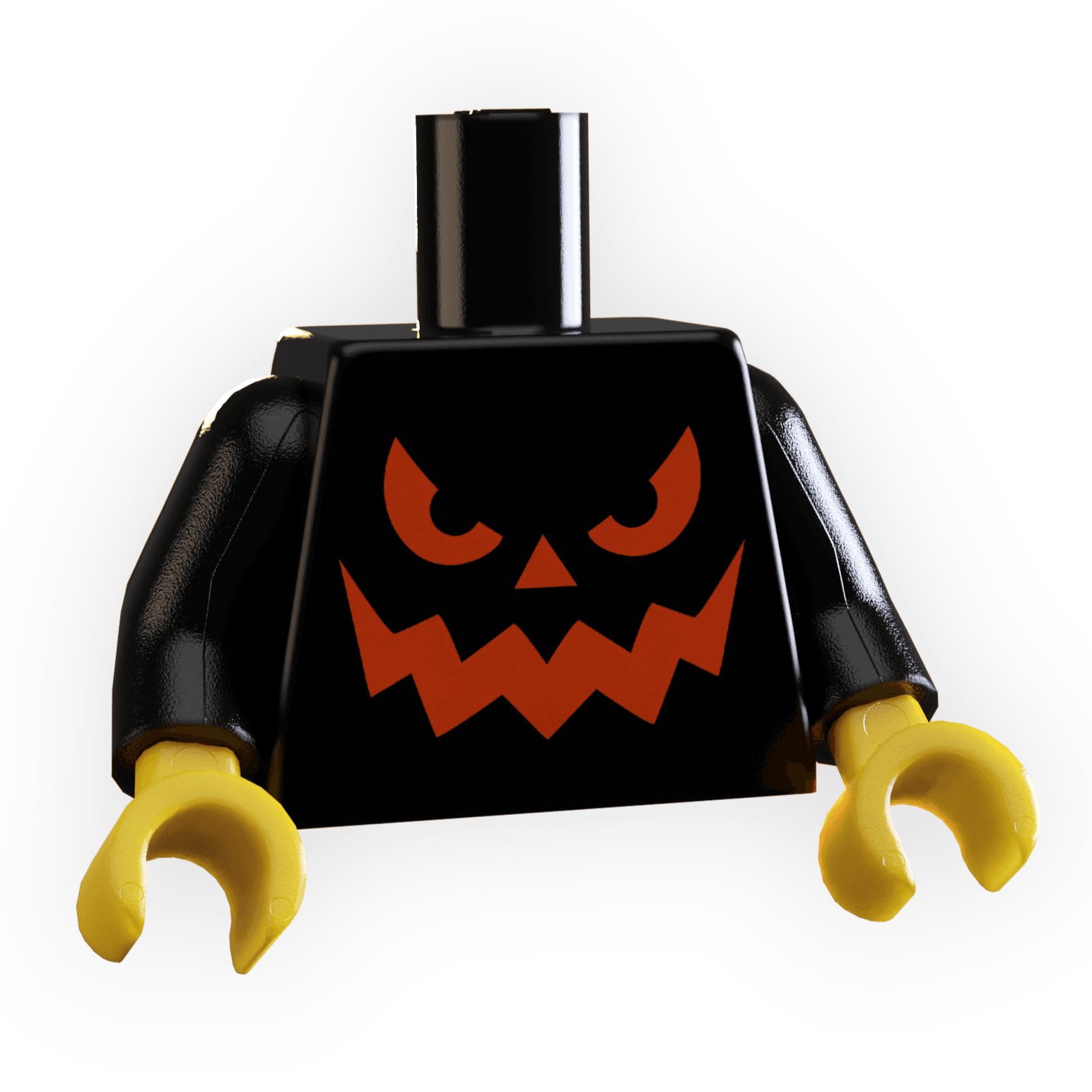 Halloween Evil Pumpkin Minifig Torso made using LEGO parts - 