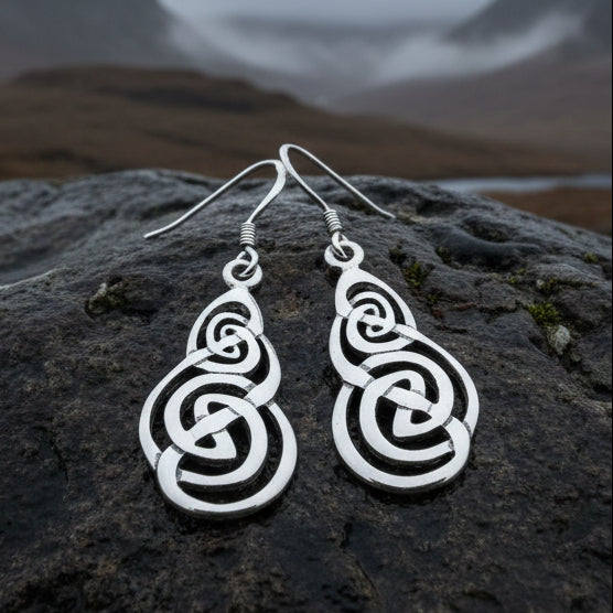 Celtic Triskel Marcasite Earrings