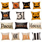 Truc of behandelen/pompoen print Happy Halloween Sierkussen Cover Kussen Case brief print Kussensloop Kussenhoes