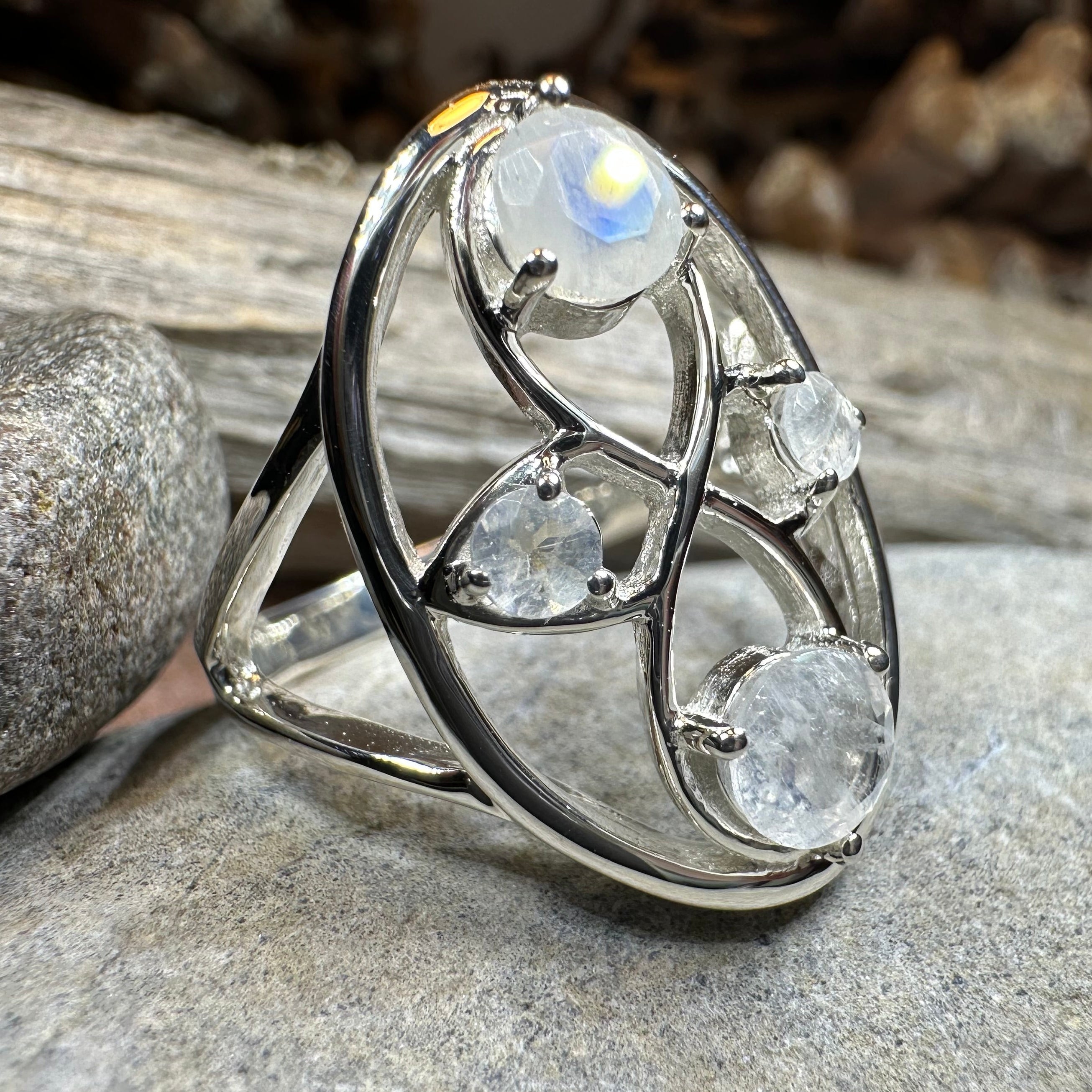 Moonstone Infinity Ring