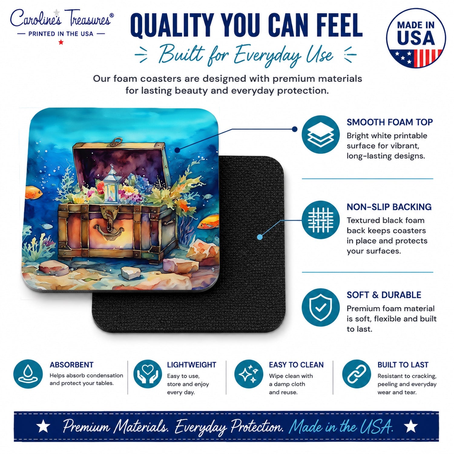 Treasure Chest Foam Coasters
