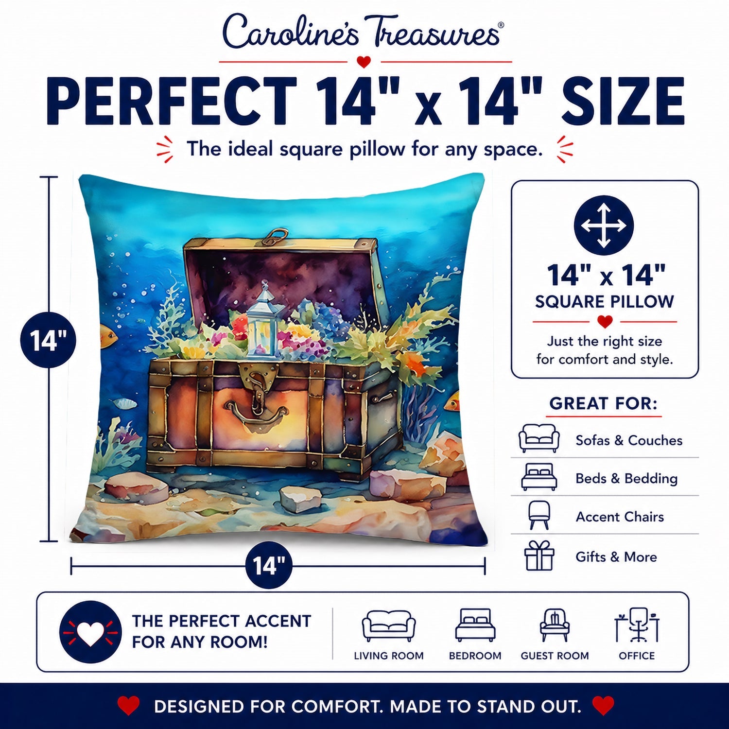 Treasure Chest Throw Pillow