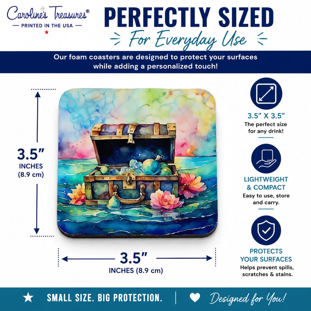 Treasure Chest Foam Coasters - Role-Players