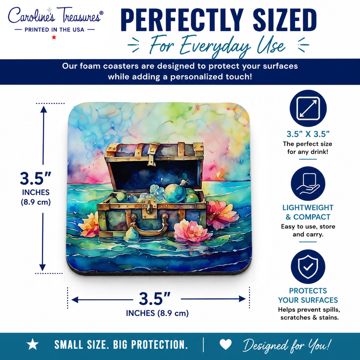 Treasure Chest Foam Coasters
