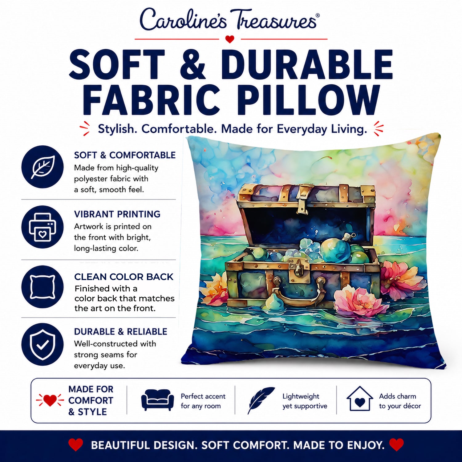 Treasure Chest Throw Pillow