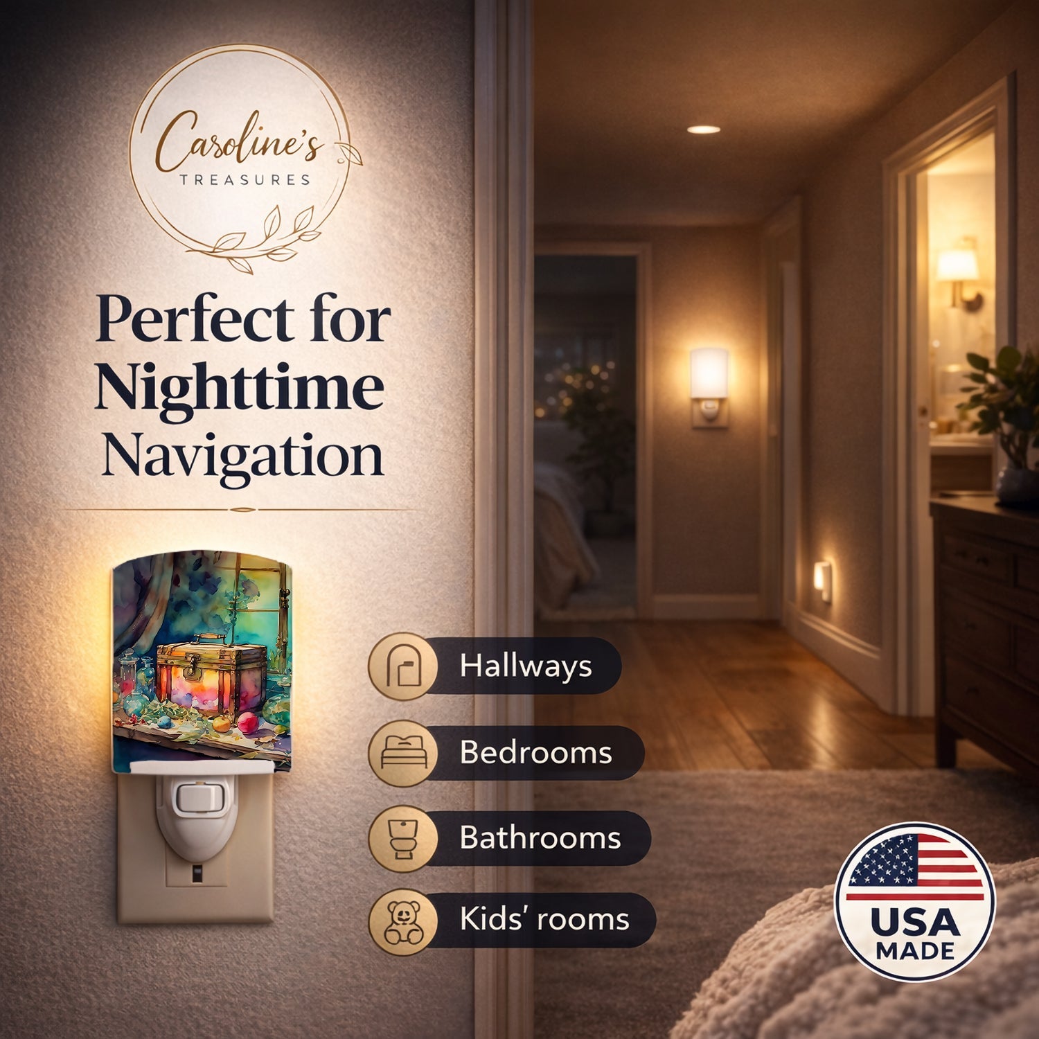 Treasure Chest Ceramic Night Light