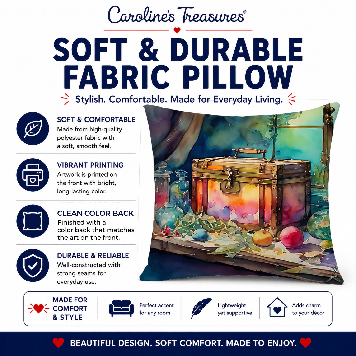 Treasure Chest Throw Pillow