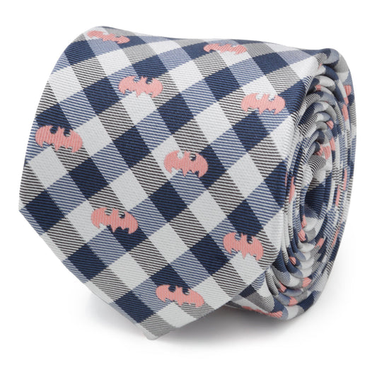DC Batman Plaid Navy Men's Tie