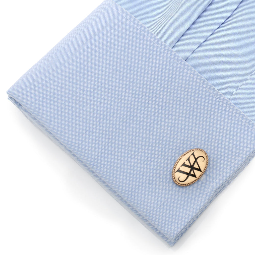 DC Batman Wayne Monogram Gold Cufflinks