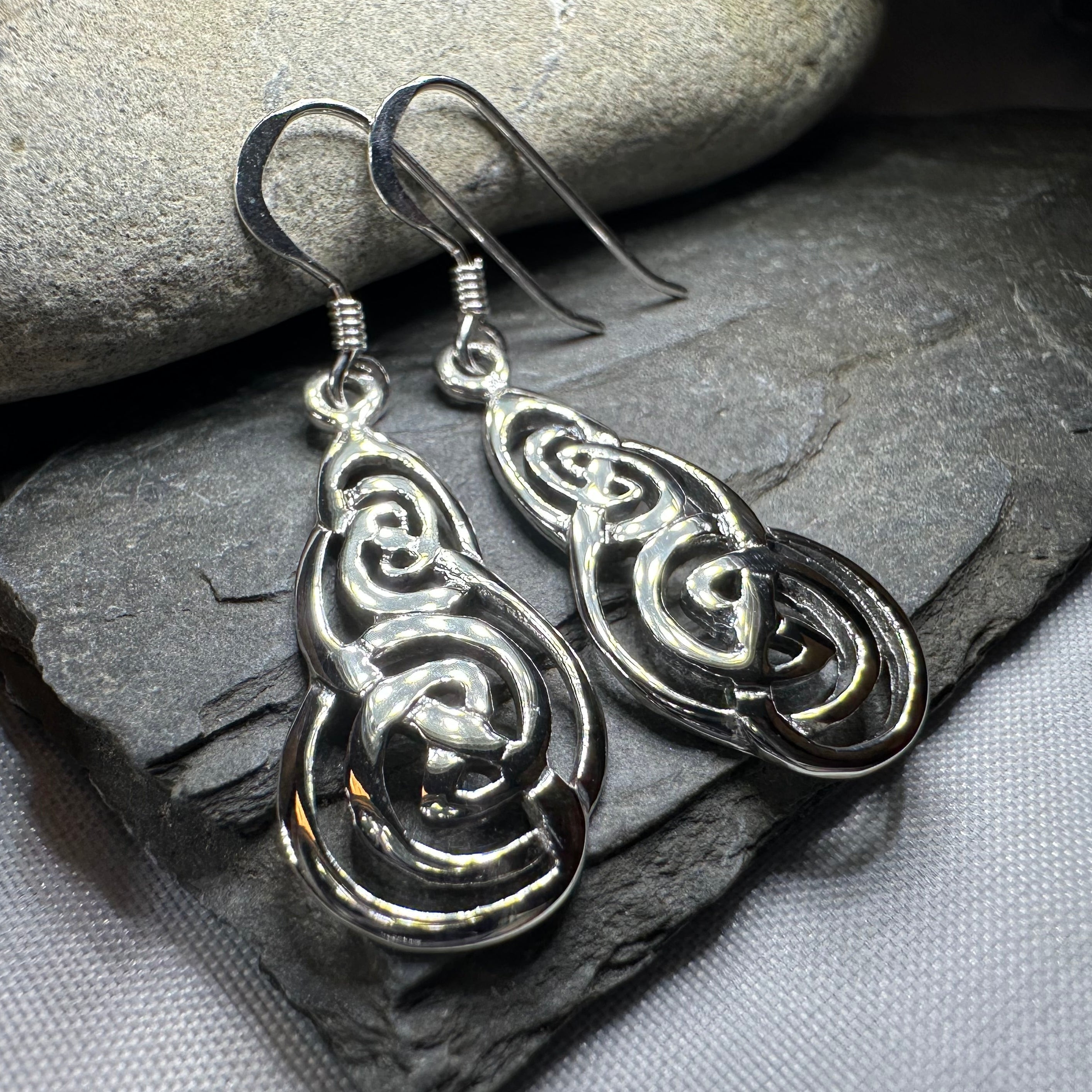 Celtic Triskel Marcasite Earrings