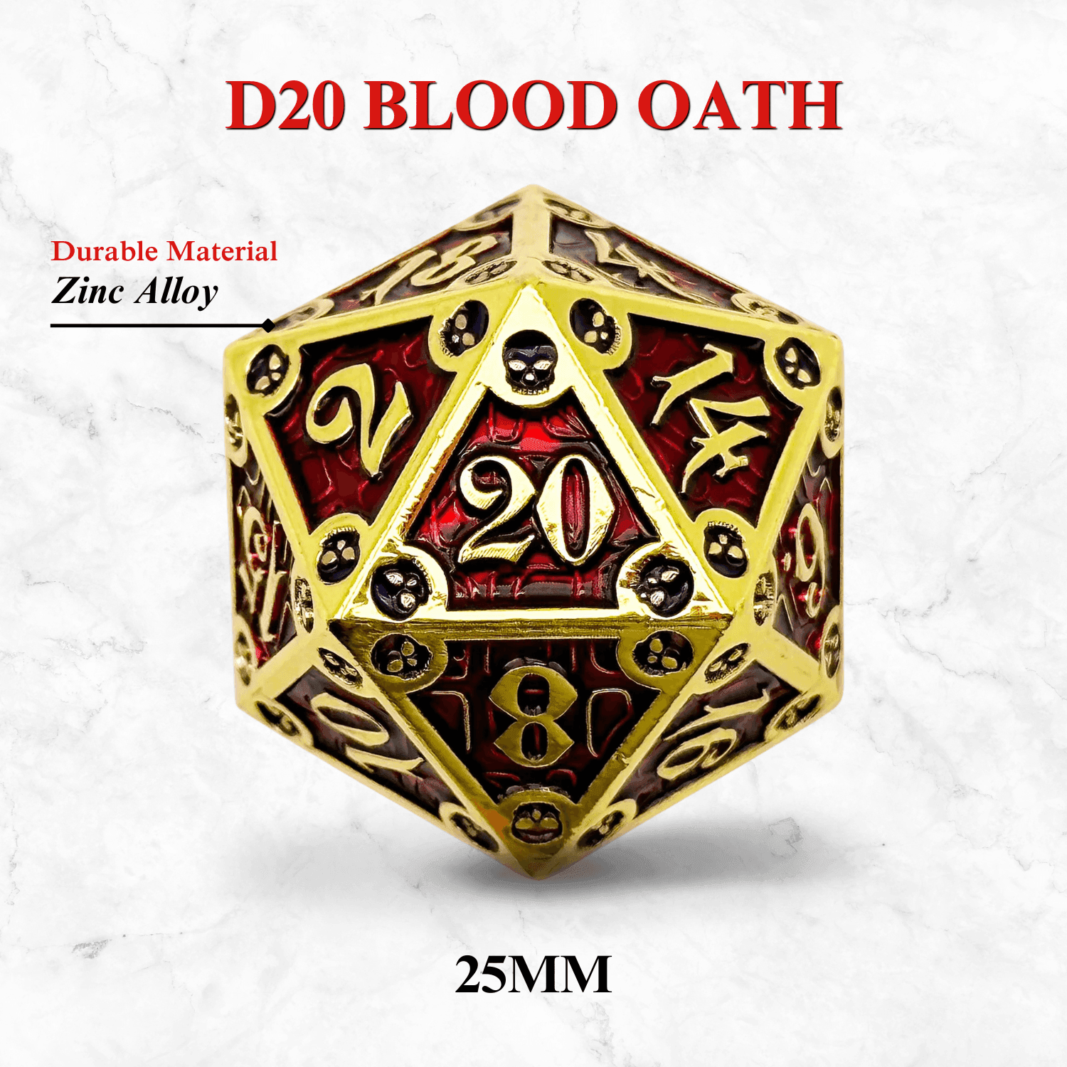 Dungeon Delve Runestones™ - 25mm D20 - Blood Oath - 