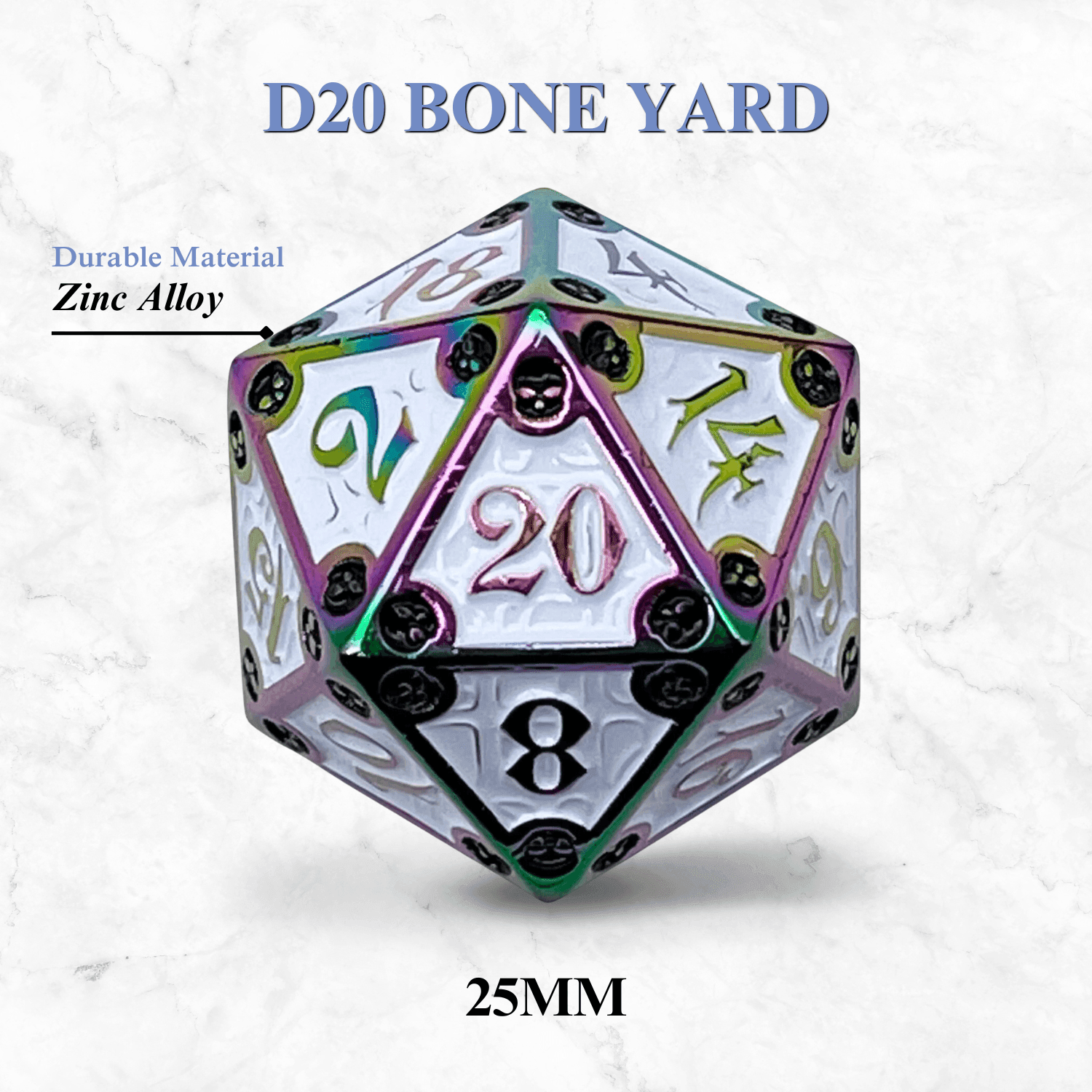 Dungeon Delve Runestones™ - 25mm D20 - Bone Yard - 