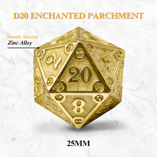 Dungeon Delve Runestones™ - 25mm D20 - Enchanted Parchment - 
