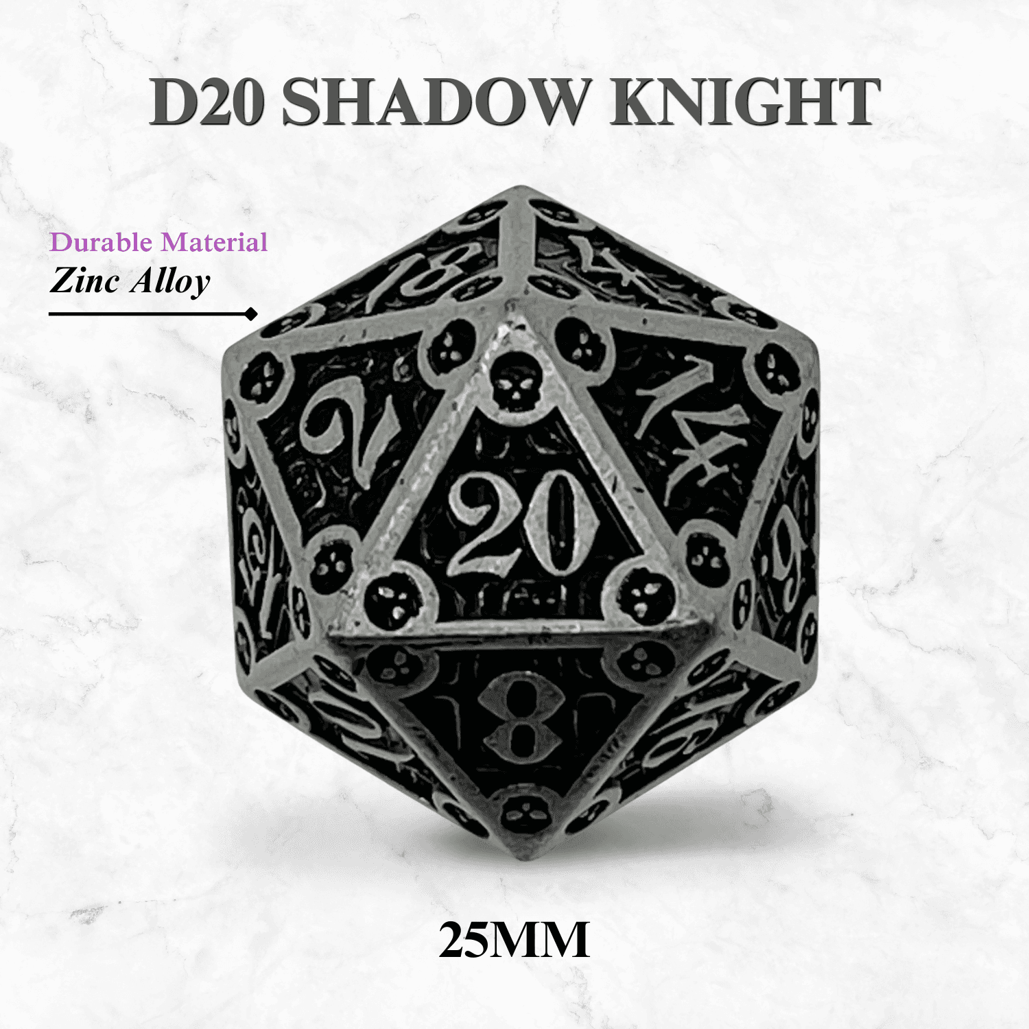 Dungeon Delve Runestones™ - 25mm D20 - Shadow Knight - 