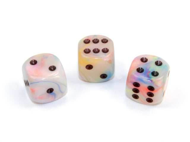 Festive® 16mm w/pips Circus™/black d6 (sold per die) - 