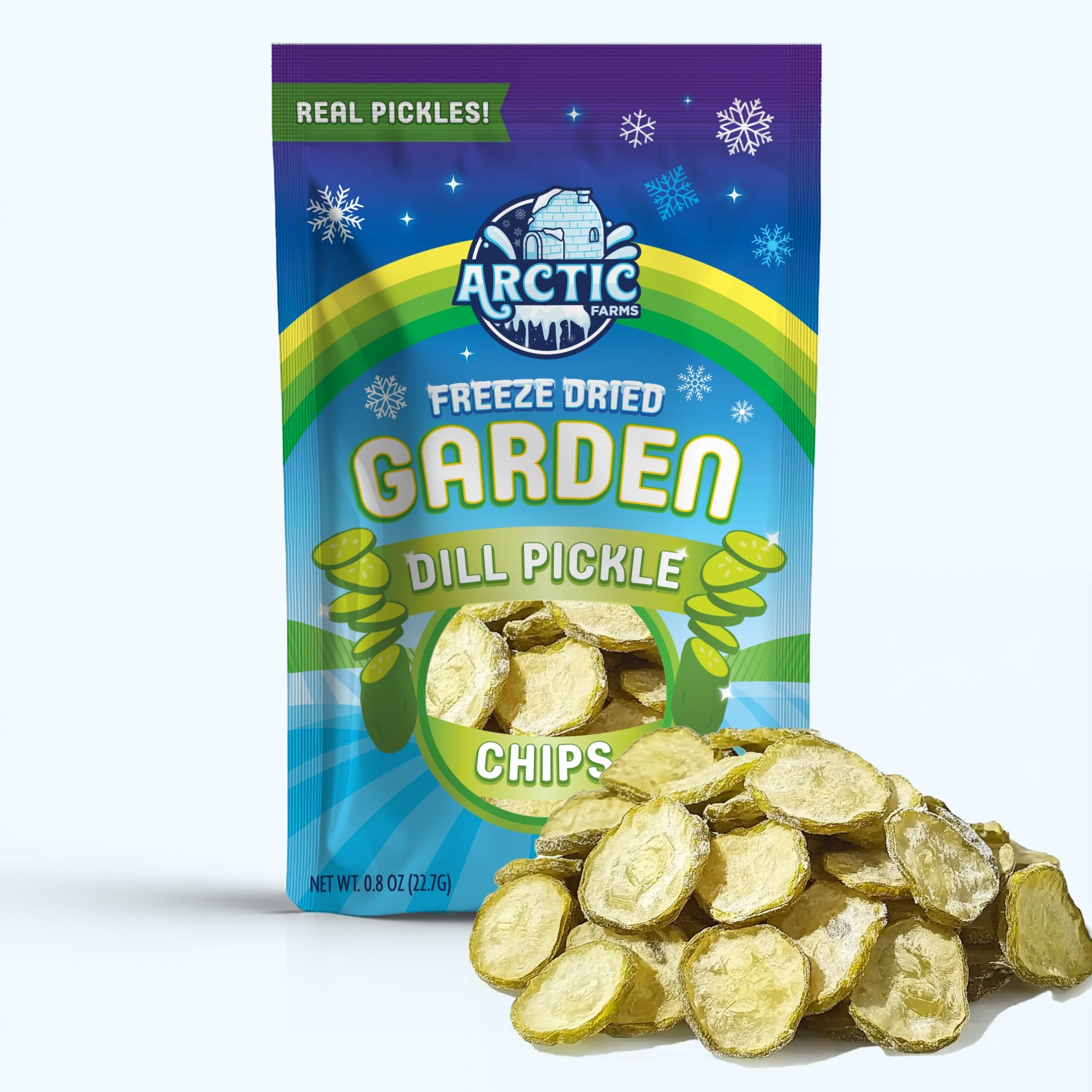 Freeze Dried Dill Pickle Chips (Less Salty)