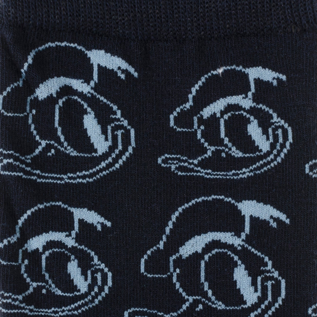 Disney Donald Duck Patterned Blue Socks and Mickey Mouse Blue Lapel Pin Gift Set