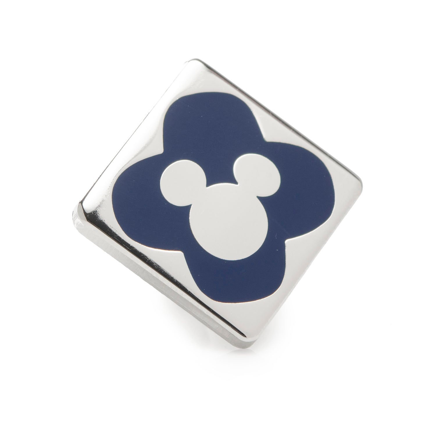 Disney Mickey Mouse Silhouette Pink Sock and Mickey Blue Lapel Pin Gift Set
