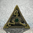 Bronze Emerald Dragon Eye Hollow Metal DND Dice Set