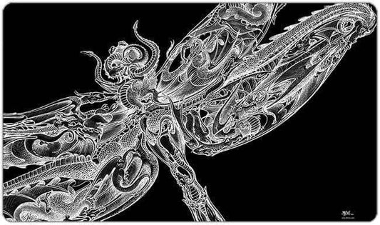 Dragonfly (Tilted) Playmat - Black / Standard Playmat / Plain