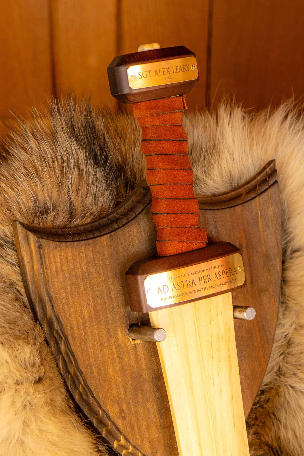 Wooden Gladius Sword Display Mount | Wall-Mounted Sword Holder