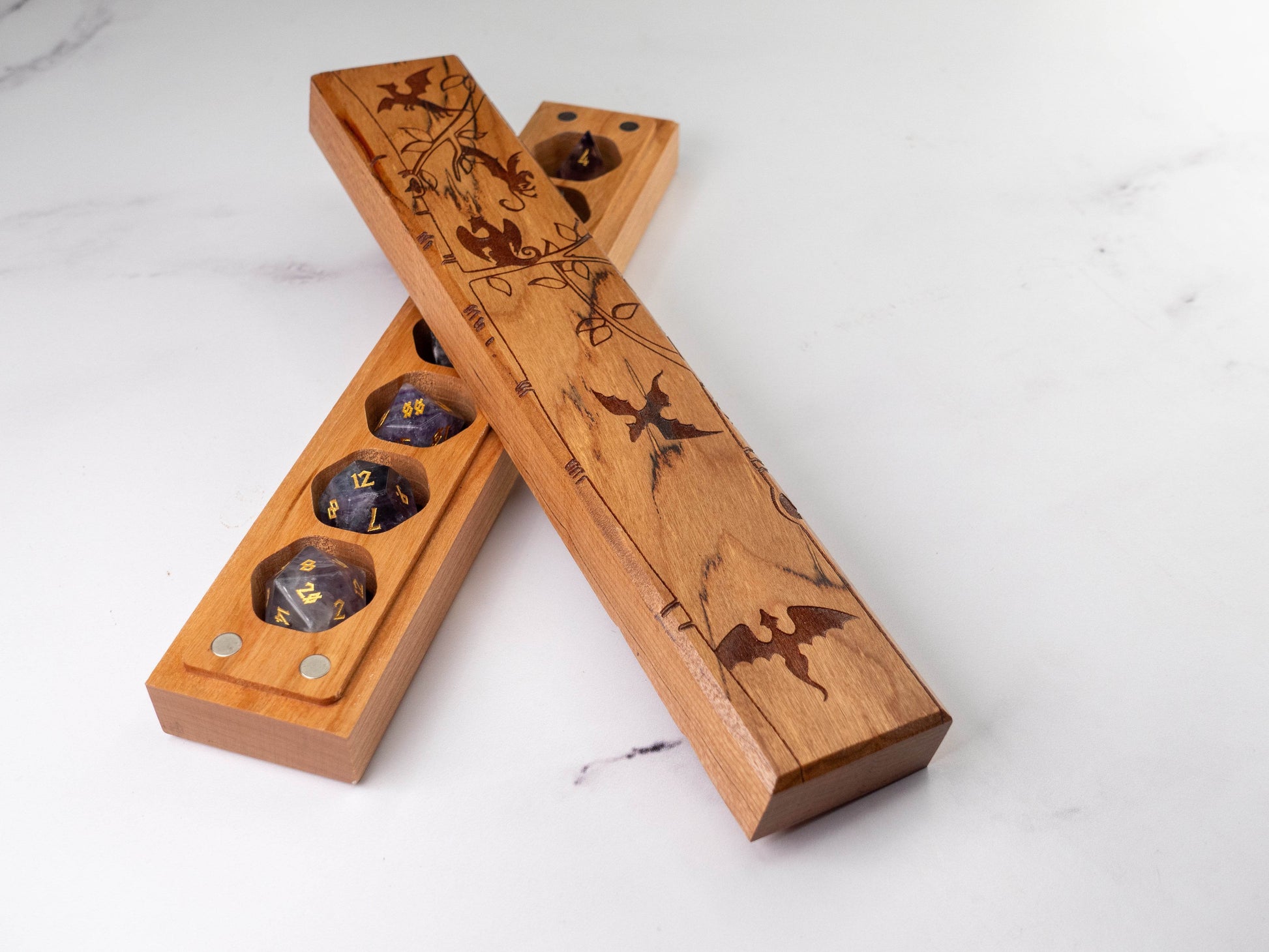Dragon Tree | Engraved Council of 7 Dice Vault - Cherry