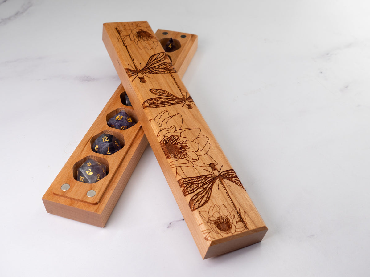 Dragonflies | Engraved Council of 7 Dice Vault