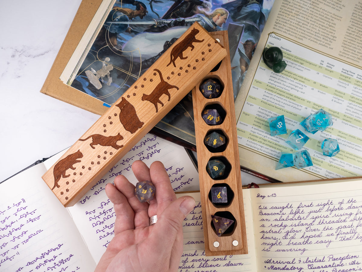 Cats | Engraved Council of 7 Dice Vault