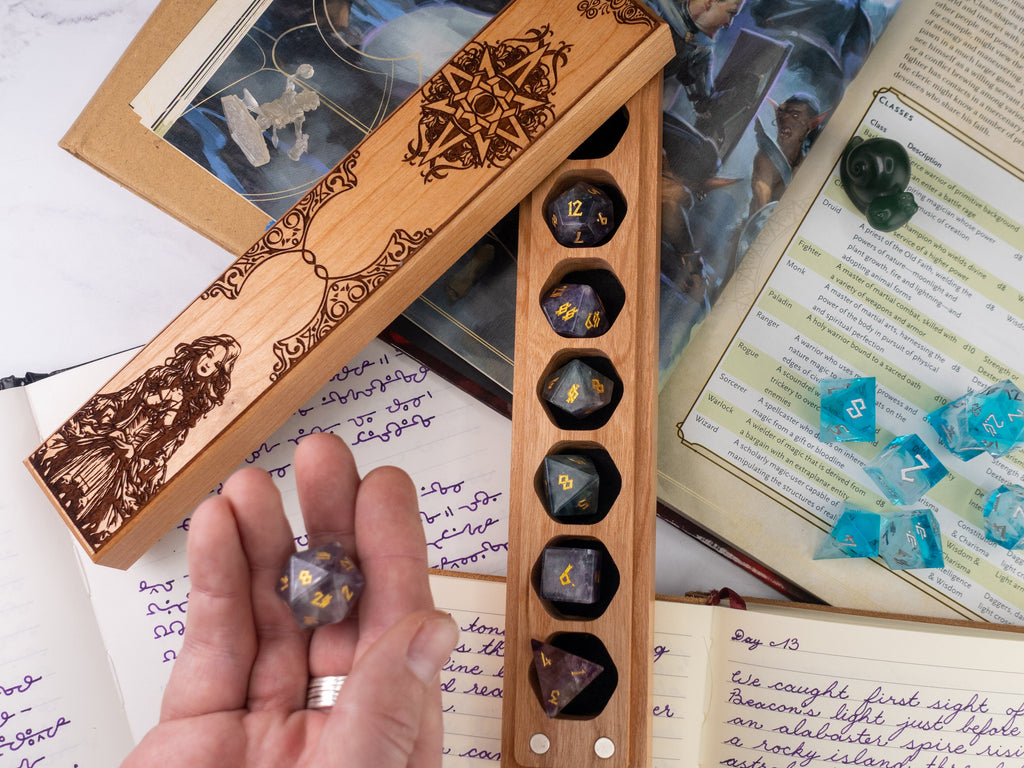 Gothic Candle Girl | Engraved Council of 7 Dice Vault