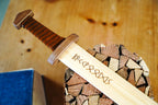 Large Wood Replica Viking Sword with Norse Motif