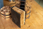 Hardback Leather Journal with Antique Deckle Edged Paper and Raised Cord Spine